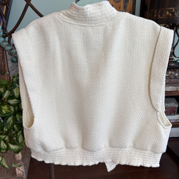 Christian Lacroix Cream Bouclé Tweed Vest | Size Large - Picture 3 of 14